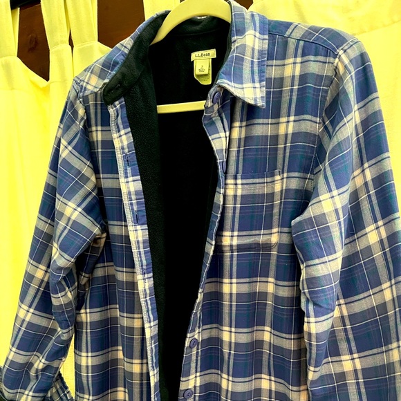 LL Bean Fleece Lined Flannel Shirt - Picture 2 of 5